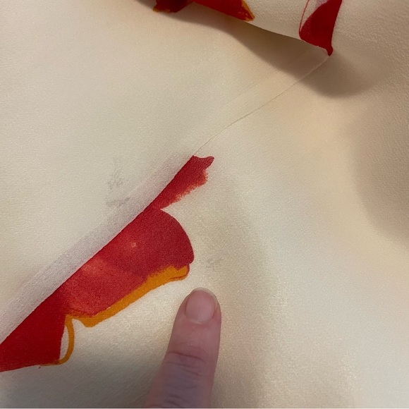 Vintage Anne Crimmins Silk Floral Print Dress with Scarf Cream Size 14 - 16 - Picture 16 of 17